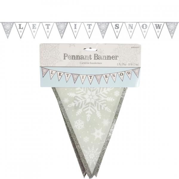 Fahnenlinie Let it Snow Textil 3 m