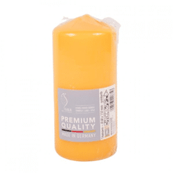 Gala stump candle yellow 7 x 15 cm