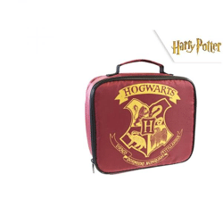 Harry Potter - Frühstückstasche burgunderfarben mit Hogwartslogo / Lunchbag Burgundy with Logo