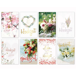 Wedding card - 100 pieces - 8 motifs 