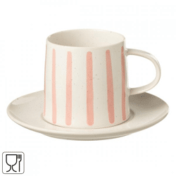 J-Line Becher mit Untertasse Line Porzellan 200 ml