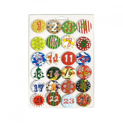 Knopf Adventskalender 4 cm Satz von 24