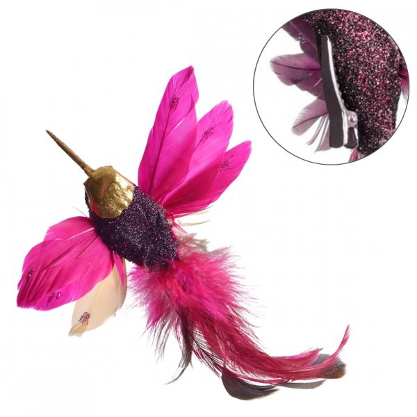 Kolibri auf Clip fuchsia 19 cm