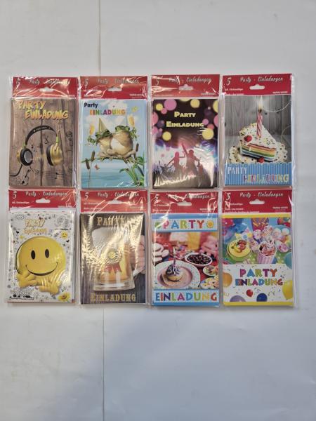 Party  Einladungskarten Set (5)  mit  Innentext