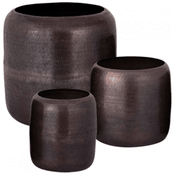 PTMD Blumentopf Djace Aluminium kupferfarbig 34 cm 3er Set