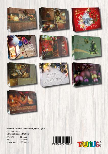 Weihnachtsgeschenkt&uuml;ten - Large quer - 10 St&uuml;ck - 10 Motive