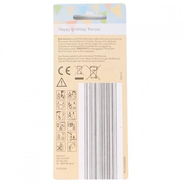 Casa Deco Geburtstagskerzen mit Musik Verpackung Deutsch auf Batterie 12 cm