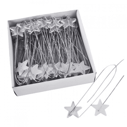 Decoratie steker ster wit/transparant 40 cm 72 stuks