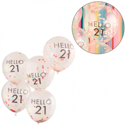 Ginger Ray balloons Hello 21 years 5 pcs.