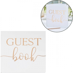 Ginger Ray guest book white 21 cm