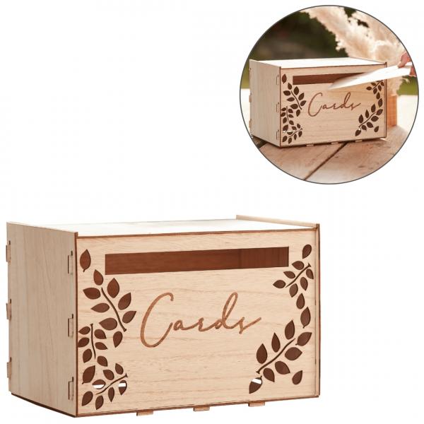 Ginger Ray Kartenbox Holz natur 30 cm