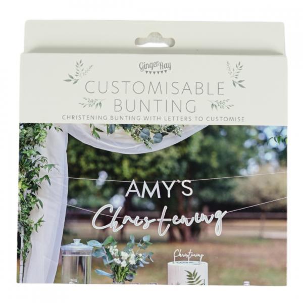 Ginger Ray Schriftzug Girlande Taufe weiß 1,5 m