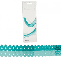 Girlande mini Papier aqua 200 cm 2er Set