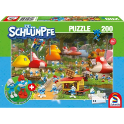 In Schlumpfhausen - 200 Teile Puzzle mit Add-on (2 Figuren)
