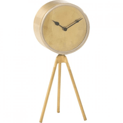 J-Line Uhr Stativ auf Batterie gold 38 cm