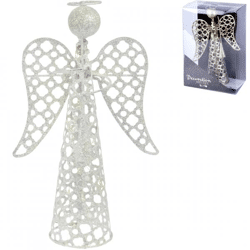 Christmas angel Sparkle LED on battery white 30 cm
