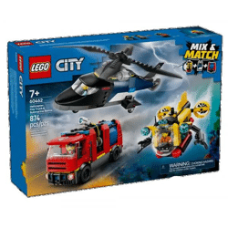 LEGO® City Fahrzeuge 60462 - Kombinationsset mit Hubschrauber, Löschauto und U-Boot (874 Teile)