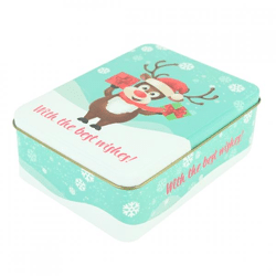 Metalen blik kerst With the best wishes 19 cm