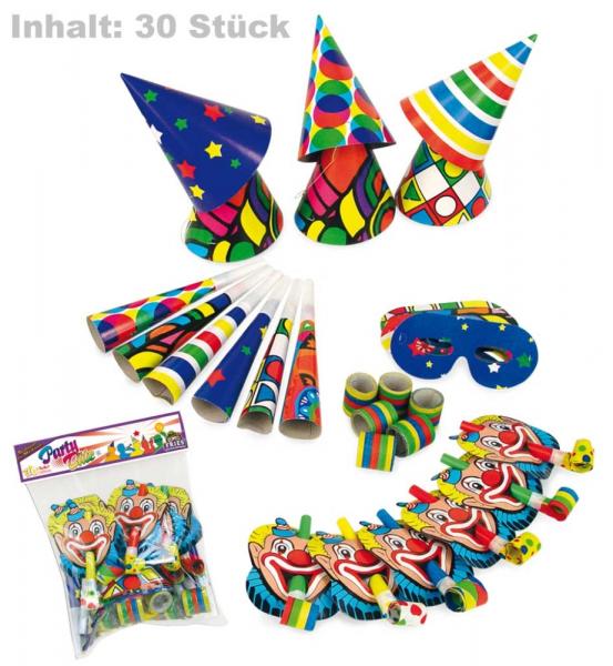 Party-​Sortiment 30-​teilig, diverse Ausf&uuml;hrungen