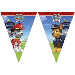 Paw Patrol - Ready For Action - 1 Flaggenbanner (3-eckig) (9 Flaggen)