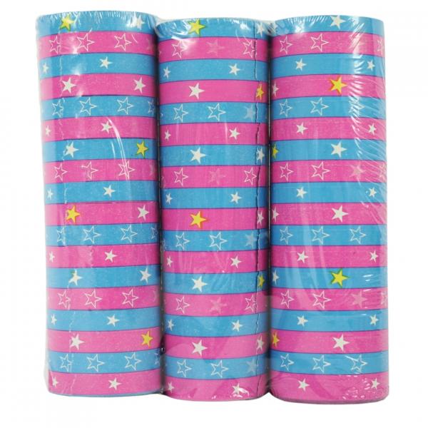 Serpentinen rosa/blau 4 Meter Satz von 3