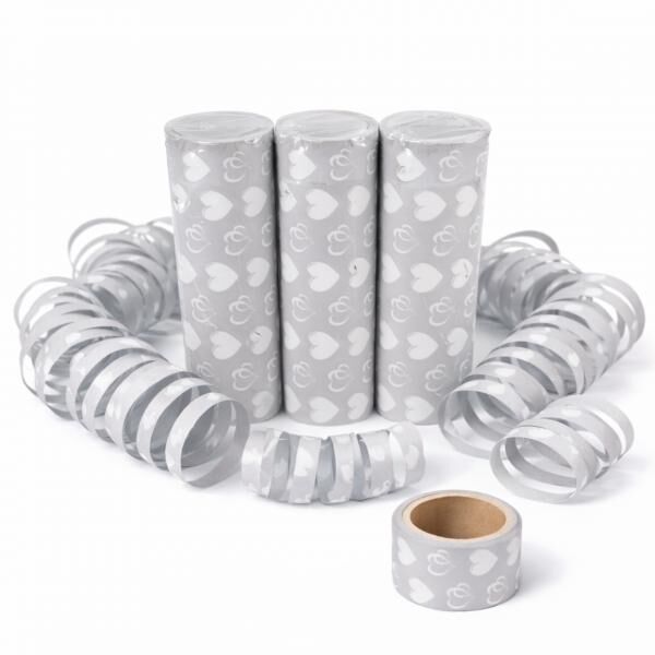 Bindegarn Herz grau 4 Meter 3er Set