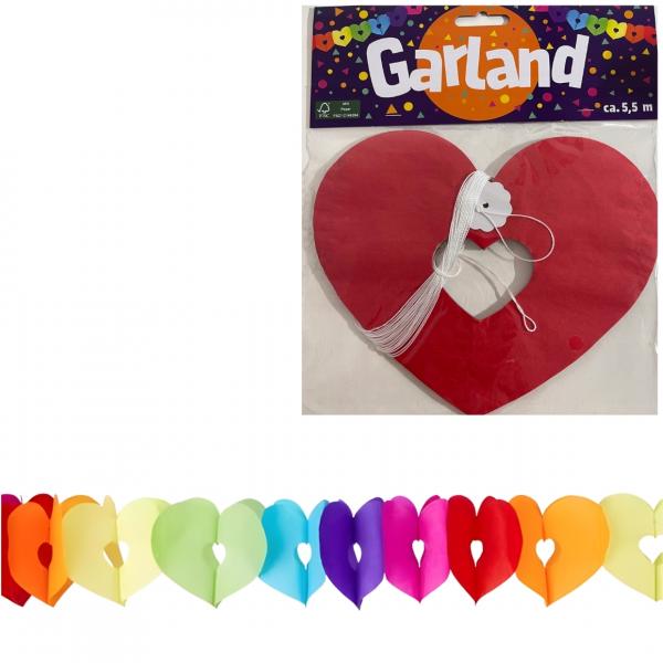 Papiergirlande 5,5 Meter 4 Stück sortiert