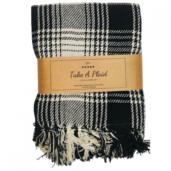 Take a Plaid polyback picnic plaid schwarz/weiß 160 x 160 cm