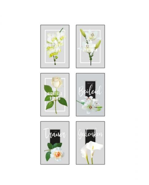 Trauerkarte - 100 St&uuml;ck - 6 Motive