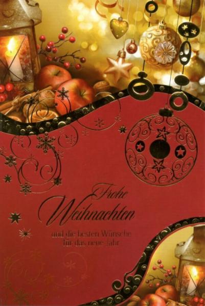 Weihnachtskarten Kerzen - 100 St&uuml;ck - 6 Motive