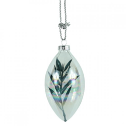 Wilko Weihnachts-Anhänger Kunstzweig blau Glas 12 cm 6 Stück