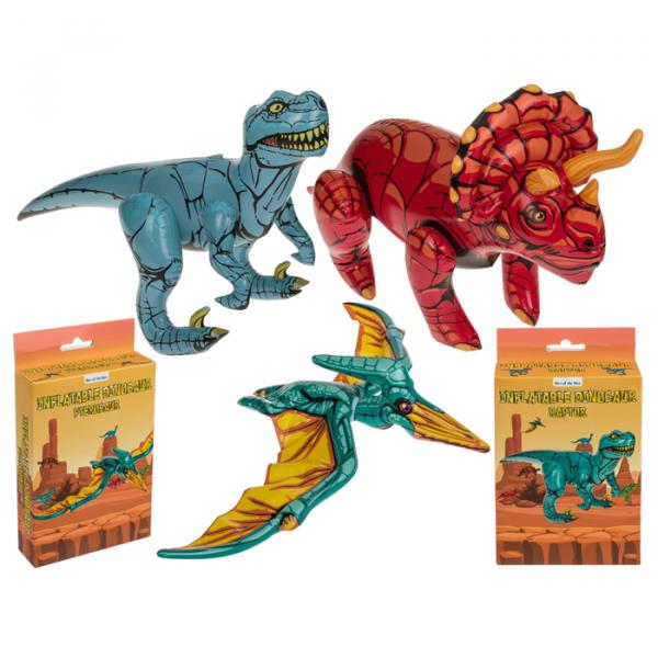 Aufblasbare Dinosaurier - 3-fach sortiert - 60 cm