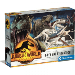 Clementoni 19205 - Jurassic World 3 - Excavation Set TRex & Triceratops
