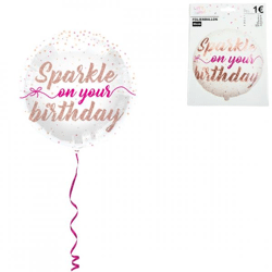 Folat folieballon Sparkle on your Birthday 45 cm