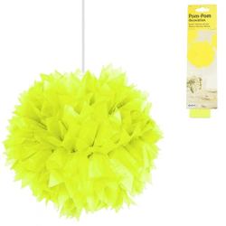 Folat Pompom papier neon geel 30 cm