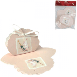 Gift wrap pink 11 cm set 6 pieces