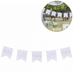 Ginger Ray flag line Christening white 2 m