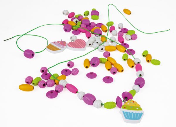 Holzperlen Cupcakes, pink