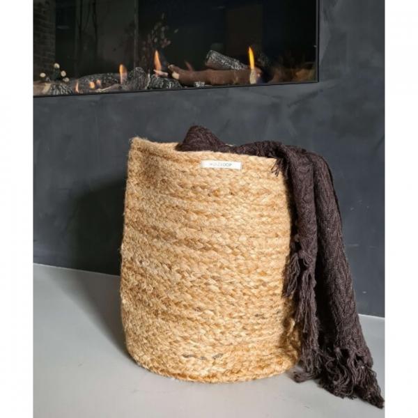 Huizedop mand 35 cm jute set van 3