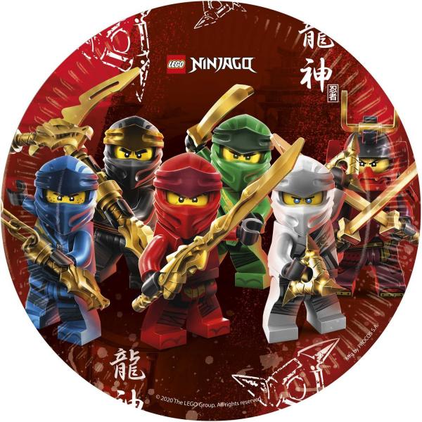 Lego Ninjago - 8 Pappteller - 23 cm