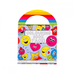 Coloring book with stickers Faces 13 cm