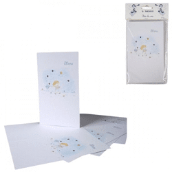 Menu kaarten vlinder wit 17 cm DIY set van 6