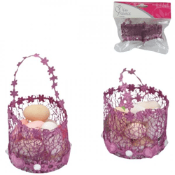 Mini-Geschenkkorb lila 10 cm 2 Stück