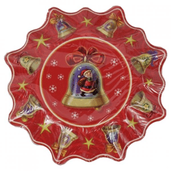 Pappteller Weihnachtsglocke 28 cm 3er Set