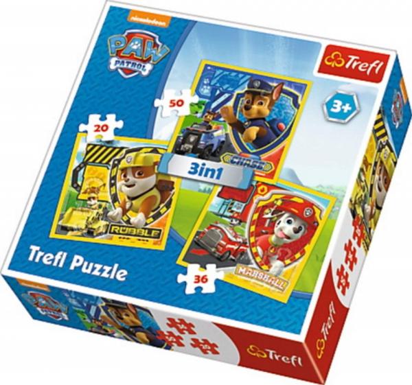 Paw Patrol - Puzzle 3in1 20-50 Teile