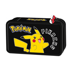 Pokémon - Pencil case with 2 compartments and contents - 20 cm