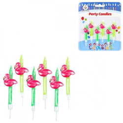 Cake candles party flamingo 7,5 cm 6 pcs.