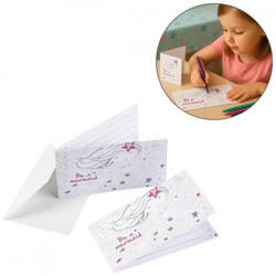 Uitnodigingskaarten met envelop Be a Mermaid 14 cm 8 stuks