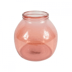Vase Weltkugel aus recyceltem Glas rosa 20 cm