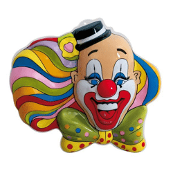 Wall decoration clown with bow tie colorful - 50 cm